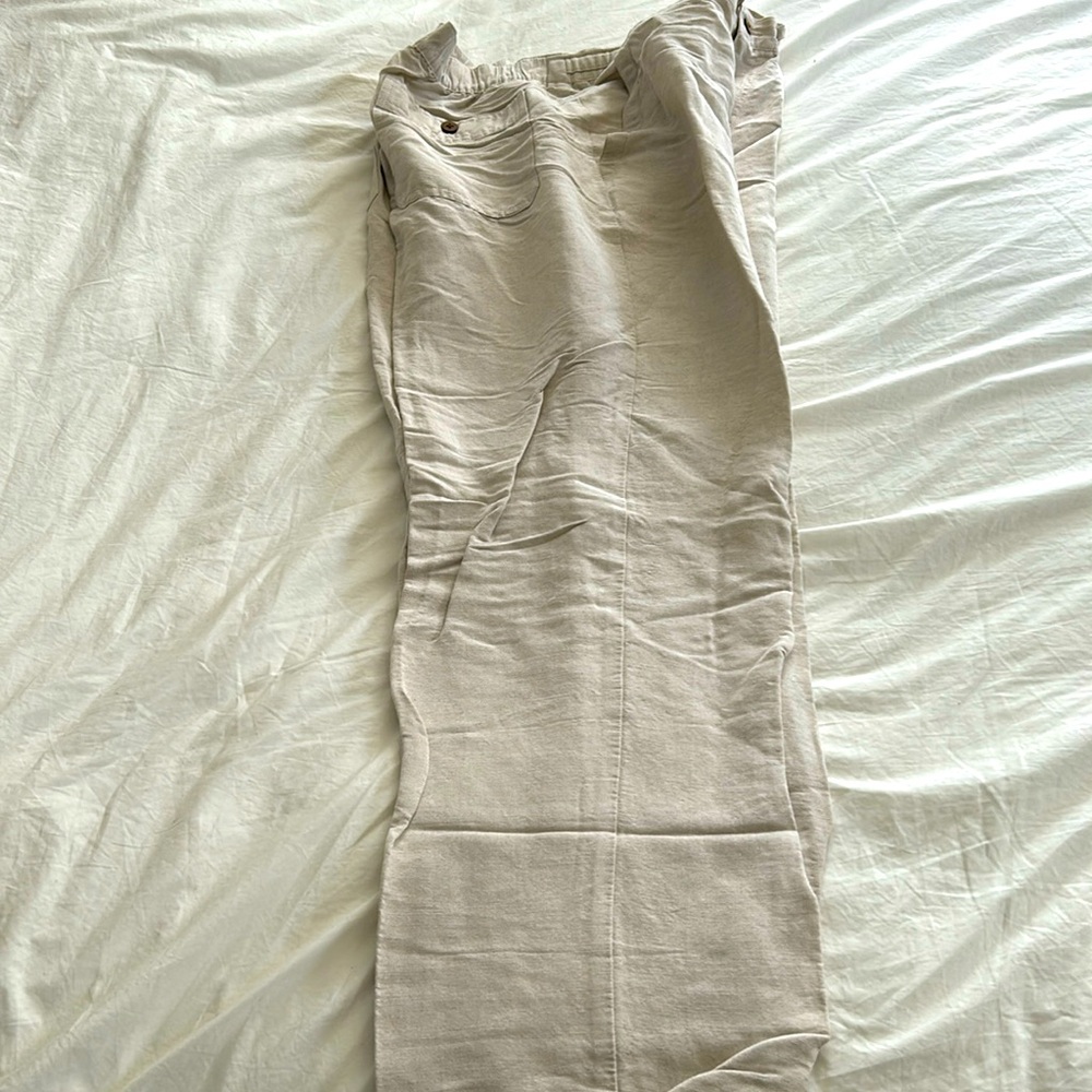 Linen Drawstring Pants (Size 32-34)